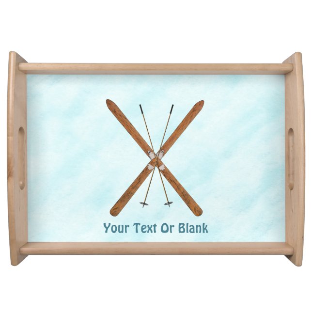 Cross-Country Skis On Snow Serving Tray (Front)