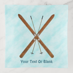 Cross-Country Skis On Snow Trinket Tray
