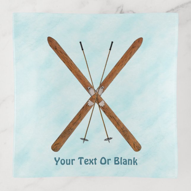 Cross-Country Skis On Snow Trinket Tray (Front)