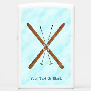 Cross-Country Skis On Snow Zippo Lighter