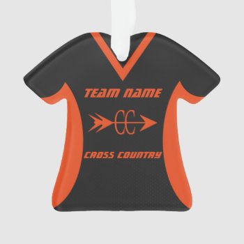 Cross Country Sports Jersey Orange And Black Ornament by tshirtmeshirt at Zazzle