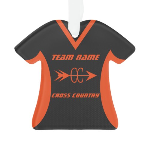 Cross Country Sports Jersey Orange and Black Ornament