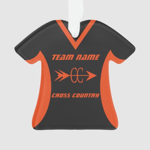 Cross Country Sports Jersey Orange and Black Ornament