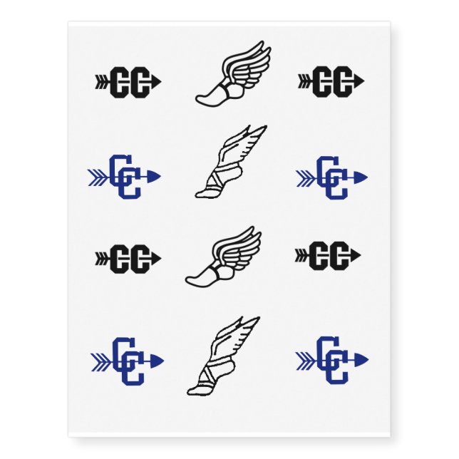 Cross country temporary tattoos (Front)
