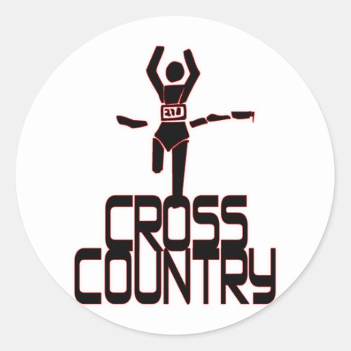 CROSS COUNTRY WINNER _ FINISH LINE CLASSIC ROUND STICKER