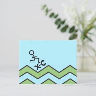 Cross Country XC Running Figure Postcard