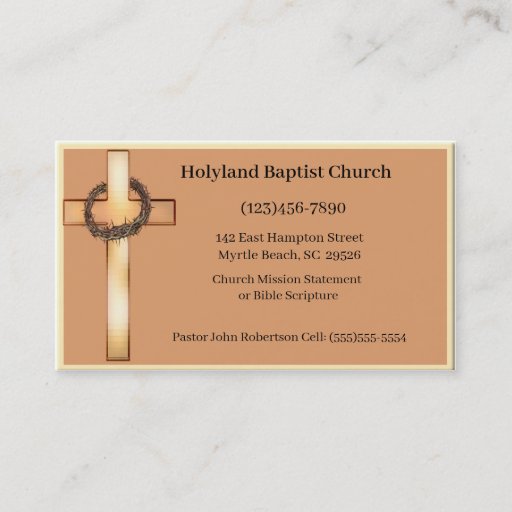 Customizable Church Business Cards