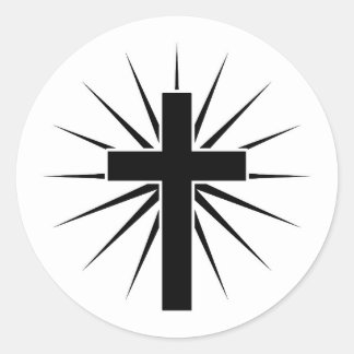Cross Crucifix Christian Art  Classic Round Sticker