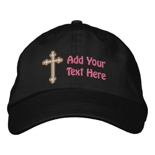 Cross -  Customize Embroidered Baseball Hat (Front)