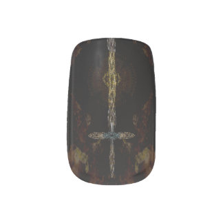 cross-dark minx nail art