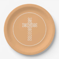 Cross | Deep Peach Communion Baptism Christening
