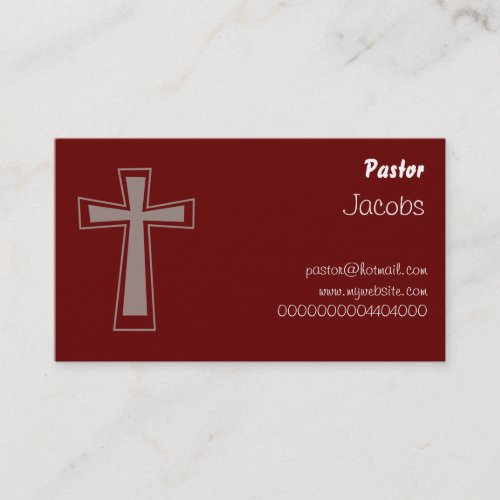 Cross Design, Pastor, Business Cards