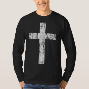 Cross Distressed Style Inspirational Christian Fai T-Shirt