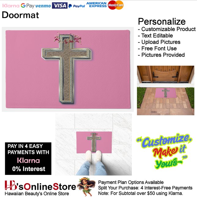 Cross Door Mat Background with Pink Background (Cross Door Mat Background with Pink Background.)
