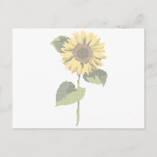 cross dot sunflower postcard