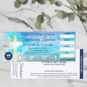 Cross & Dove Church Fundraiser Invitation Raffle Tickets