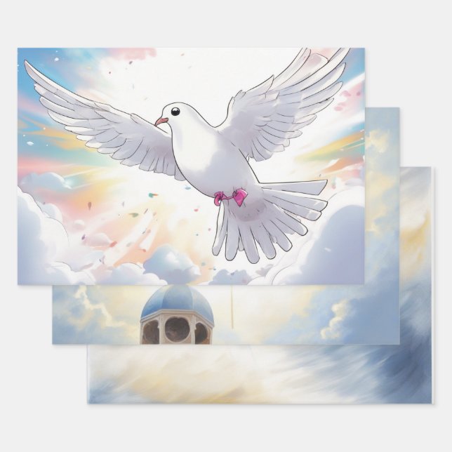 Cross & Dove Tranquility Wrapping Paper Sheets (Set)