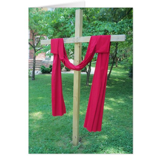 Cross Draped In Red Cards (Front)
