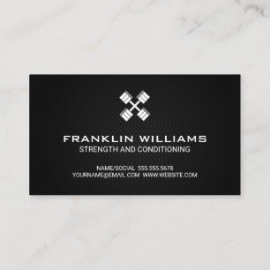 Cross Dumbbells Personal Trainer Business Card