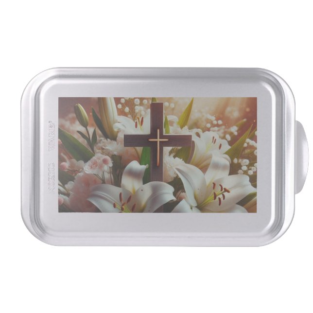Cross/Easter egg/Lilly  Cake Pan (Front)