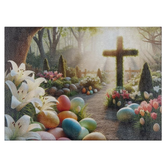 Cross/Easter egg/Lilly  Cutting Board (Front)