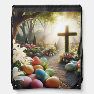 Cross/Easter egg/Lilly  Drawstring Bag