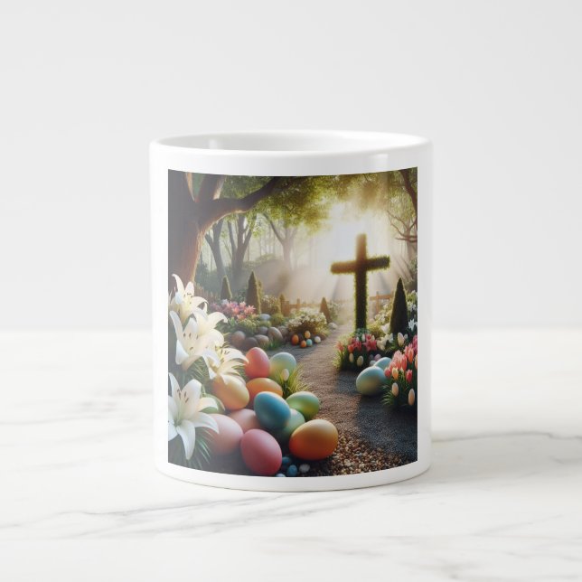 Cross/Easter egg/Lilly  Giant Coffee Mug (Front)
