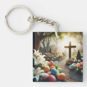 Cross/Easter egg/Lilly Keychain