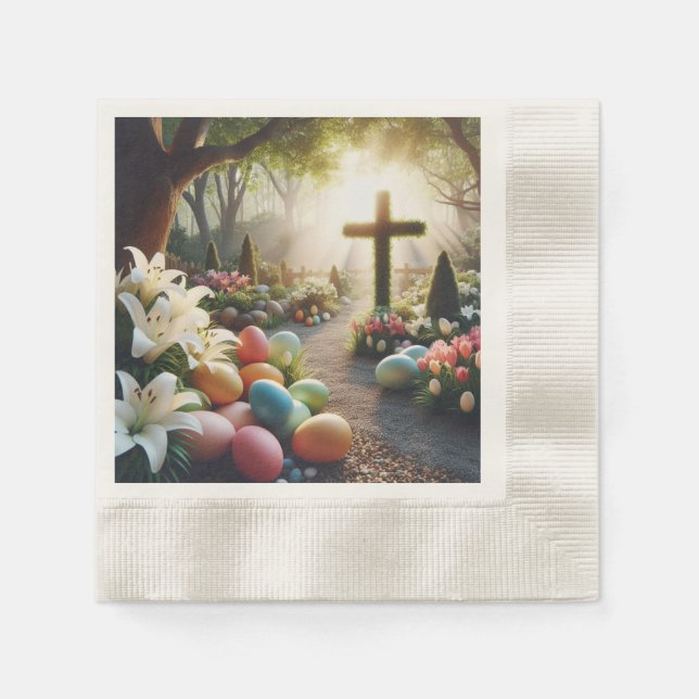 Cross/Easter egg/Lilly  Napkins (Front)