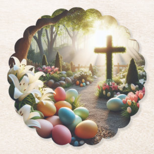 Cross/Easter egg/Lilly Paper Coaster