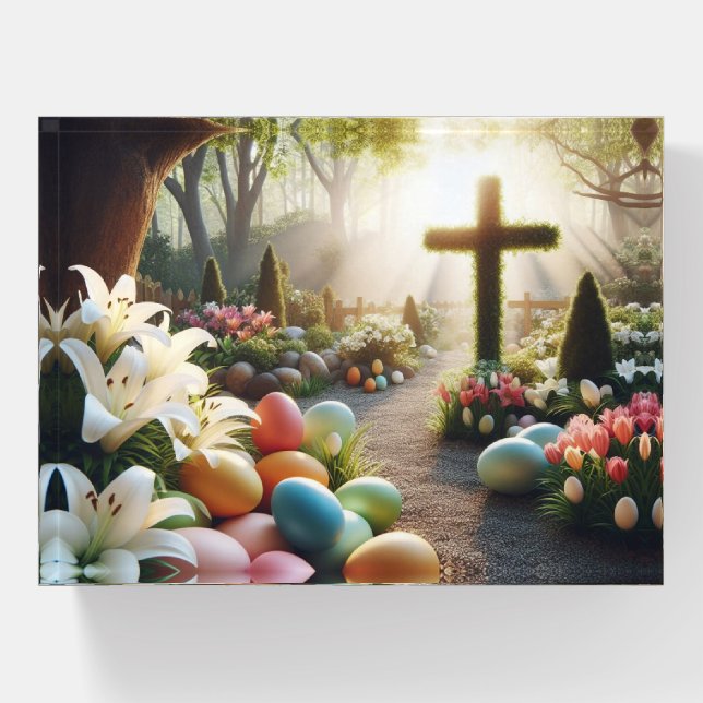 Cross/Easter egg/Lilly  Paperweight (Front)