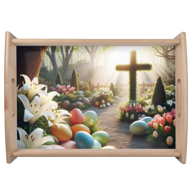 Cross/Easter egg/Lilly  Serving Tray (Front)