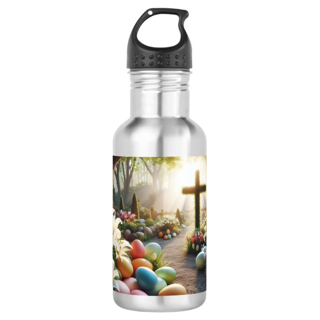 Cross/Easter egg/Lilly  Stainless Steel Water Bottle (Front)