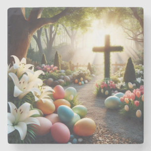 Cross/Easter egg/Lilly  Stone Coaster