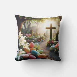 Cross/Easter egg/Lilly Throw Pillow