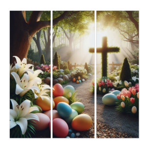Cross/Easter egg/Lilly  Triptych
