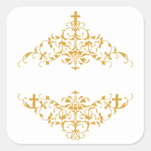 Cross Embellishment Square Sticker