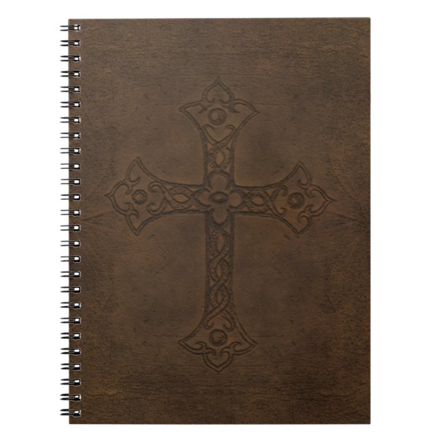 Cross Embossed Leather Notebook (Front)