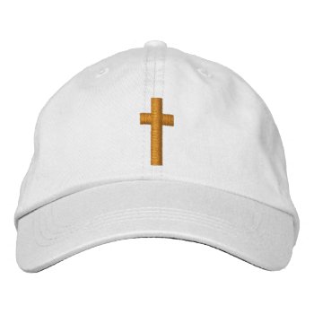 Cross Embroidered Baseball Cap by Luzesky at Zazzle