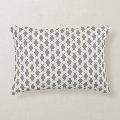 Cross Facade Pattern in Grey and Gold Tones Accent Pillow