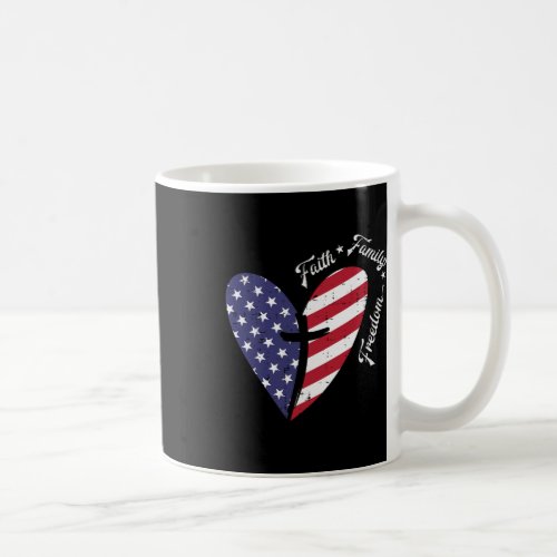 Cross Faith Fourth 4th Of July Patriotic Christian Coffee Mug