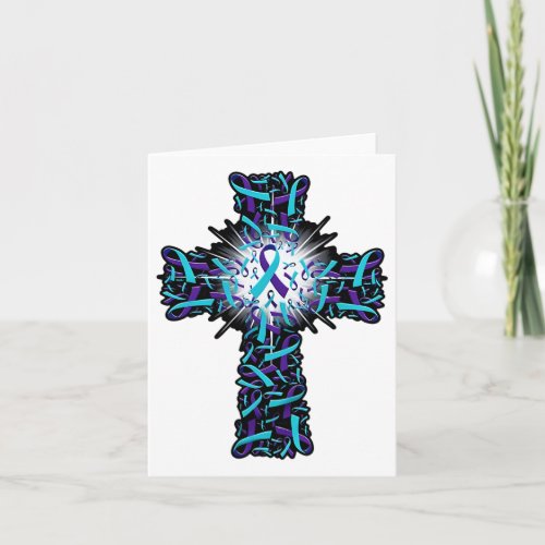 Cross Faith Suicide Prevention Awareness Ribbon Su Card