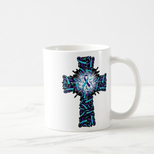 Cross Faith Suicide Prevention Awareness Ribbon Su Coffee Mug