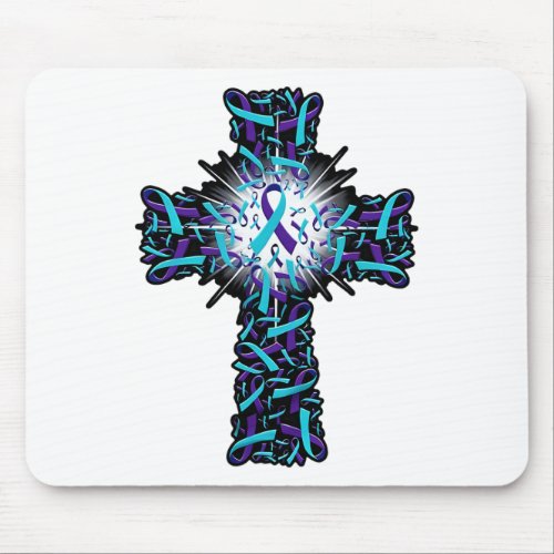 Cross Faith Suicide Prevention Awareness Ribbon Su Mouse Pad