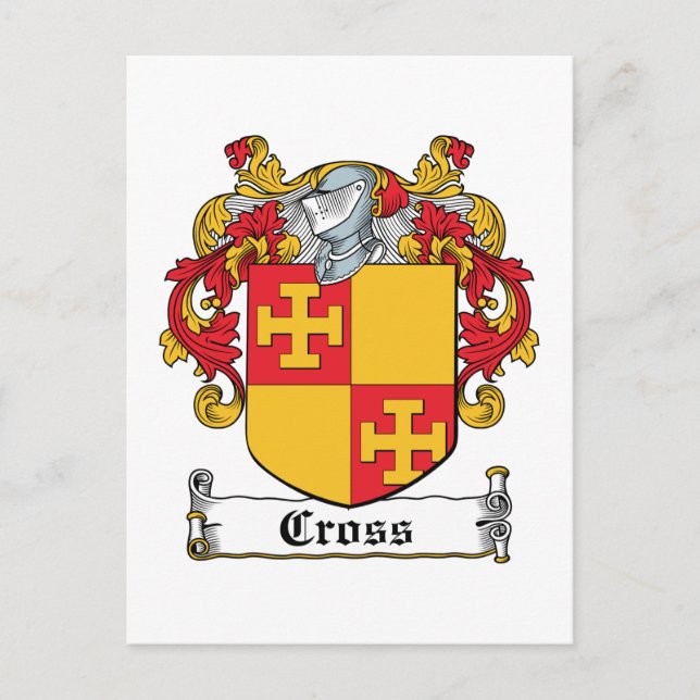 Cross Family Crest Postcard (Front)