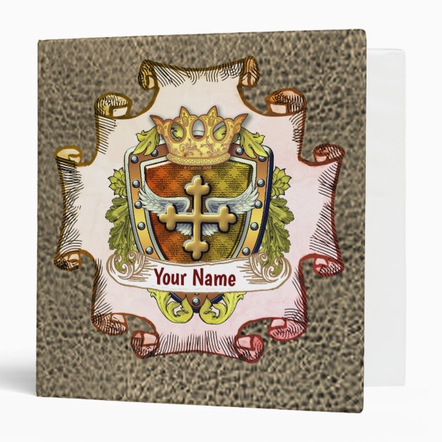 Cross Family Crest  Surname  3 Ring Binder (Front/Inside)