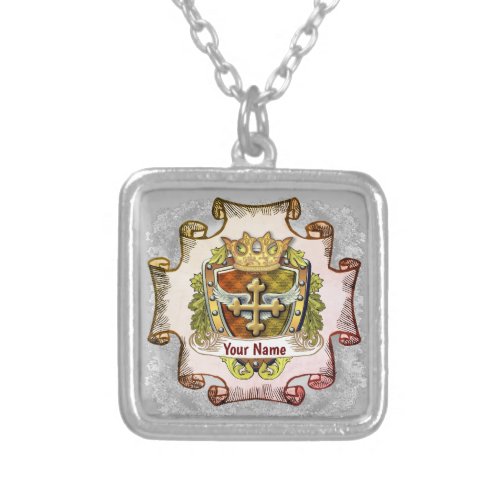 Cross Family Crest  Surname necklace