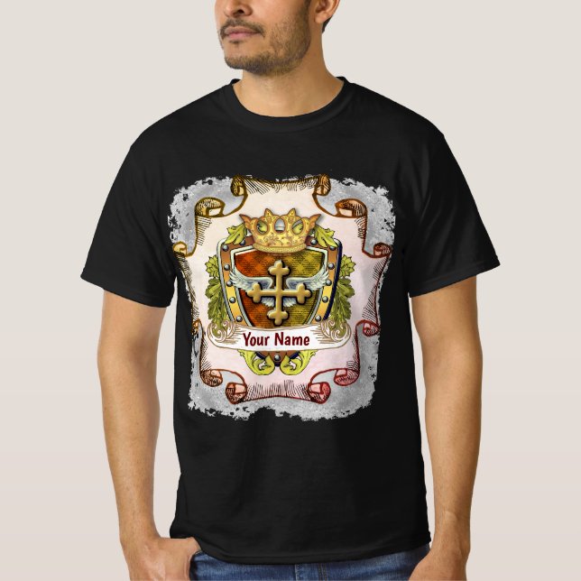 Cross Family Crest  Surname  T-Shirt (Front)