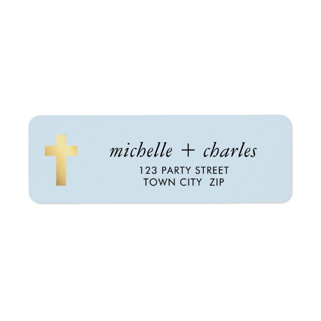 CROSS FAUX GOLD stylish simple baby blue Label (Front)