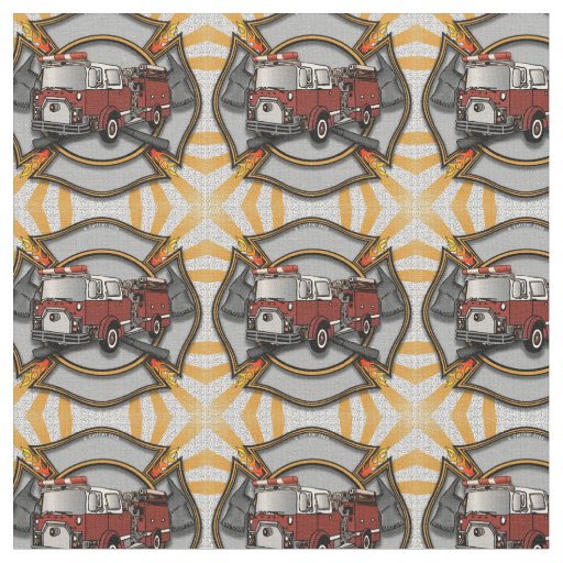 Cross Firetruck  Firefighter Fabric